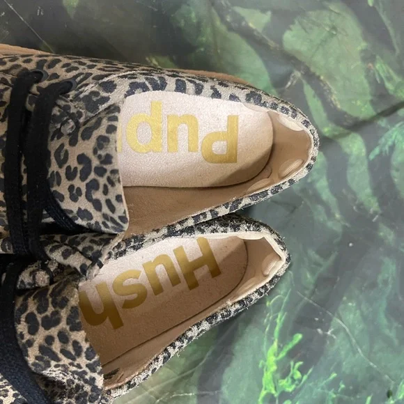 Hush Puppies Womens Sz 6.5 Bridget Animal print Leopard Suede Platform Sneakers - Picture 11 of 12